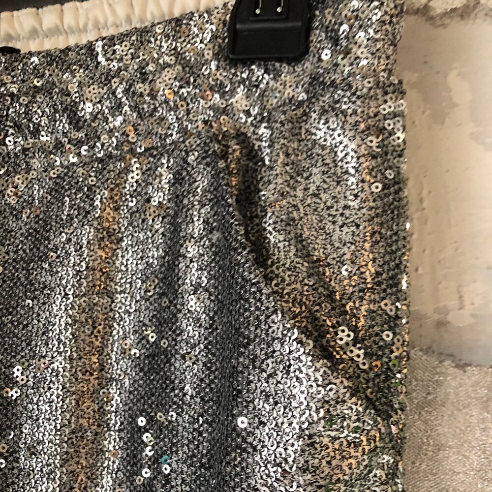 NWT David Lerner Silver Sequin Jogger Pant - Picture 7 of 16